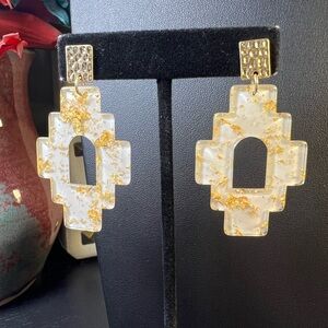 Gold Flake Southwest Earrings acrylic
